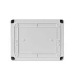 Boîte de raccordement plastique blanche rectangulaire en saillie, coins arrondis avec ouvertures de câble