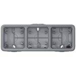 Boîtier en saillie 3 modules horizontaux en plastique gris, forme rectangulaire
