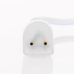Connecteur néon LED blanc à deux broches, gaine silicone semi-circulaire
