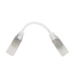 Connecteur flexible translucide blanc pour néon LED, câble court semi-circulaire avec embouts cylindriques