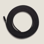 Câble plat noir enroulé avec conducteur visible pour éclairage extérieur et guirlandes