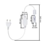 Câble rectificateur blanc 220V avec prise européenne et boîtier inline pour ruban LED