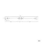 Câble rectificateur LED avec boîtier central et connecteurs étanches, dessin technique avec cotes