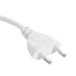 Cordon d'alimentation blanc avec fiche deux broches rondes