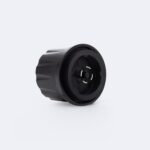 Capteur de mouvement PIR noir, boîtier plastique cylindrique avec connecteur circulaire