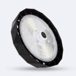 Cloche LED UFO noire avec diffuseur blanc et LED visibles