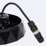 Cloche LED UFO noire avec câble et connecteur étanche