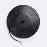 Cloche LED industrielle ronde noire UFO avec câble et fils dénudés