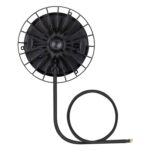 Cloche industrielle LED noire en forme UFO avec dissipateur à ailettes et câble d'alimentation