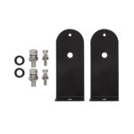Kit de fixation métal noir pour suspension linéaire, 2 équerres avec vis et rondelles