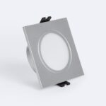 Collerette Downlight Carré IP65 pour Ampoule LED GU10 / GU5.3 Coupe Ø75 mm Maxis Argent