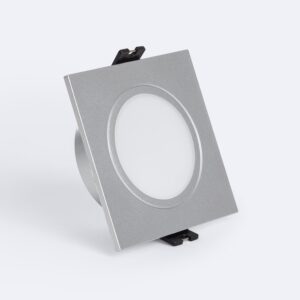 Collerette Downlight Carré IP65 pour Ampoule LED GU10 / GU5.3 Coupe Ø75 mm Maxis Argent