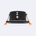 Collerette carrée noire pour downlight encastrable avec ressorts de fixation orange