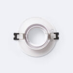 Collerette downlight conique blanche à ressorts pour ampoule GU10/GU5.3 coupe Ø75 mm
