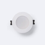 Collerette downlight ronde blanche encastrable, diffuseur opalin, clips de fixation latéraux