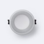 Collerette conique pour downlight encastré argent, coupe Ø85 mm, clips latéraux visibles