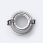 Collerette conique métal argenté encastrable, anneau rond avec ressorts de fixation pour ampoule GU10/GU5.3