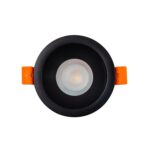 Collerette downlight ronde noire, encastrable, finition mate, clips de fixation orange pour ampoule LED GU10