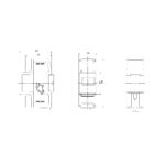 Compteur analyseur de consommation, boîtier rectangulaire, dessin technique montrant face et profils avec cotes