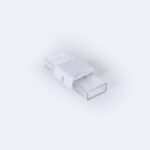 Connecteur pour ruban LED, blanc plastique avec embouts transparents, jonction droite