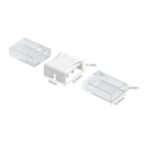 Connecteur jonction ruban LED 24V COB, plastique transparent et corps blanc pour 10 mm