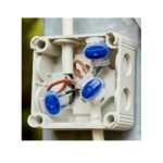 Connecteurs électriques bleus étanches pour liaison de fils dans boîte de dérivation extérieure