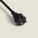 Connecteur d'alimentation noir fiche mâle 2 broches avec terre pour câble plat