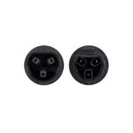 Connecteur 3 contacts noir circulaire en plastique avec prises carrées, montage rapide pour câbles extérieurs