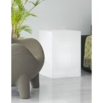 Lampe cube blanche translucide à poser, diffuseur plastique, forme cubique, éclairage d'appoint