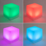 Cube LED multicolore en plastique satiné, éclairage d'ambiance portable