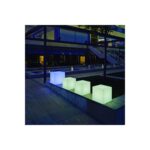 Lampe cube LED RGBW multicolore rechargeable à poser pour éclairage extérieur