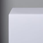 Cube LED blanc, coins arrondis, surface lisse