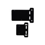 Support de fixation noir en métal, plaques rectangulaires à fentes et trous de montage