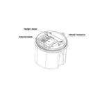 Détecteur de mouvement micro-ondes encastrable, cylindrique, avec capteur de luminosité, antenne et transceiver infrarouge