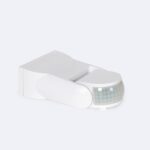 Détecteur de mouvement blanc orientable, lentille PIR facettée et boîtier mural compact