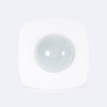 Détecteur de mouvement PIR blanc, boîtier carré avec lentille circulaire 360° pour montage plafond