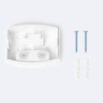 Support de fixation blanc en plastique pour détecteur PIR mural avec vis et chevilles