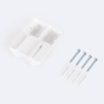 Kit de fixation blanc en plastique avec quatre vis et chevilles pour détecteur de mouvement