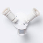 Applique murale double E27 blanche avec capteur PIR