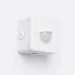 Détecteur de Mouvement PIR Crépusculaire 240º En Saillie Extérieur IP65 avec Télécommande Blanc