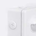 Détecteur de mouvement PIR blanc en saillie, boîtier plastique avec capot et lentille incurvée