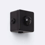 Détecteur de Mouvement PIR Crépusculaire 240º En Saillie Extérieur IP65 avec Télécommande Noir