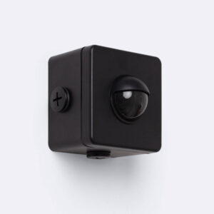 Détecteur de Mouvement PIR Crépusculaire 240º En Saillie Extérieur IP65 avec Télécommande Noir