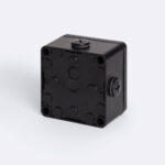 Boîtier de connexion extérieur noir carré en plastique avec orifices de passage