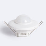 Détecteur de mouvement PIR blanc encastrable/saillie, capteur dôme, fixations ressort et connecteur