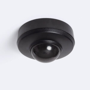 Détecteur de Mouvement PIR Crépusculaire 360º En Saillie/Encastré Extérieur IP54 Noir