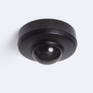 Détecteur de Mouvement PIR Crépusculaire 360º En Saillie/Encastré Extérieur IP54 Spécial Couloirs Noir