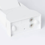 Détecteur de mouvement blanc à deux capteurs circulaires, boîtier rectangulaire