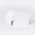 Détecteur de mouvement blanc en plastique, boîtier compact avec platine de fixation murale et ouverture pour câblage