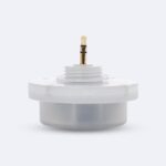 Détecteur de mouvement radar blanc, boîtier rond en plastique, montage fileté avec connecteur doré